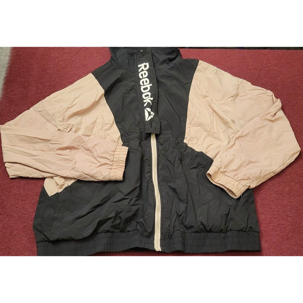 Reebok Women’s Black Focus Track Jacket with Front Flap & Pockets Size XL